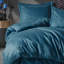 Ensemble de housse de couette en satin bleu nuit, 100% coton turc de grande qualité, 1 housse de couette, 1 drap-housse et 2 taies d'oreiller, hypoallergénique