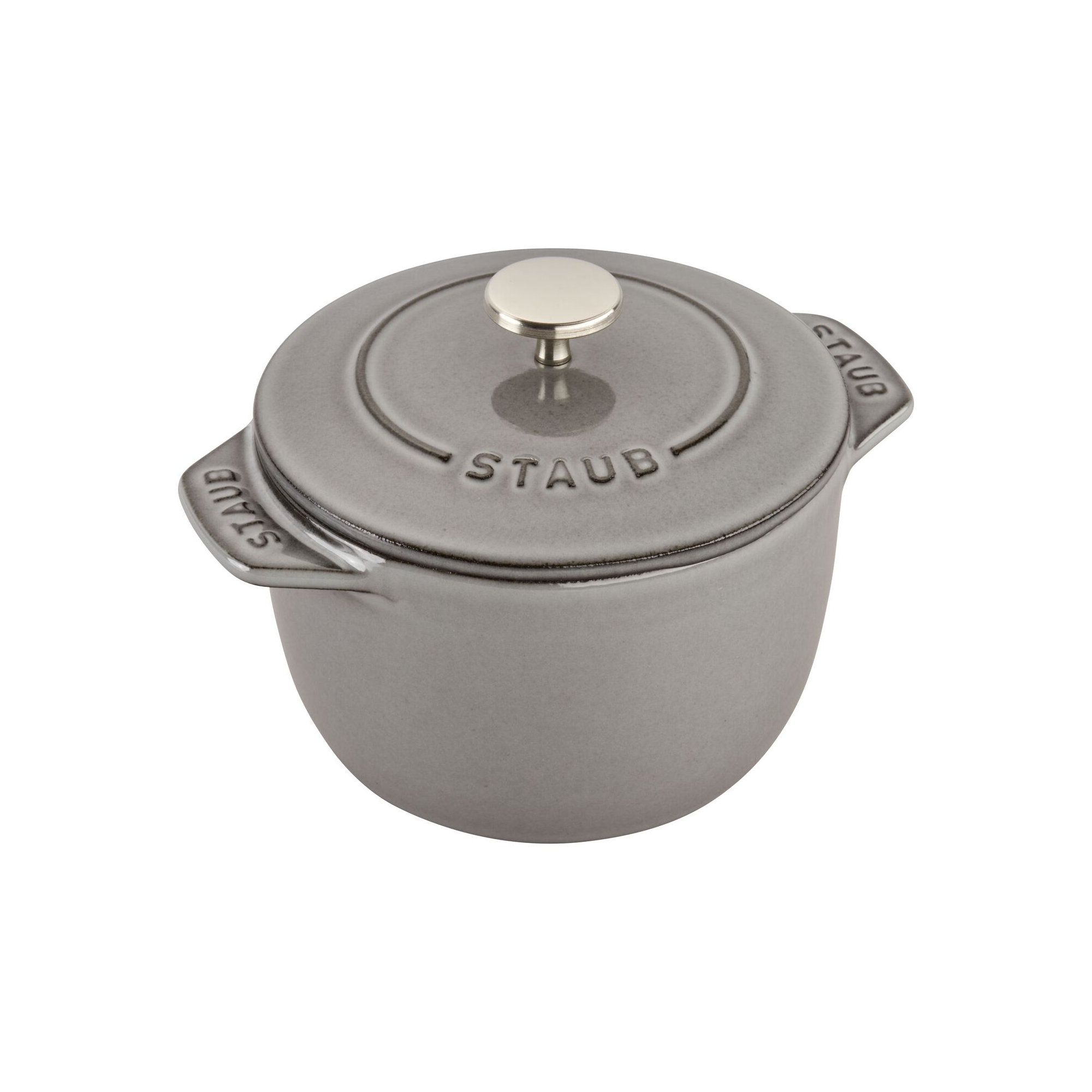 Staub Cast Iron Petite French Oven, Graphite Gray, .77 quarts
