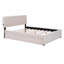 Lit plateforme tapissier grand avec lit gigogne simple Teddy-1870643594