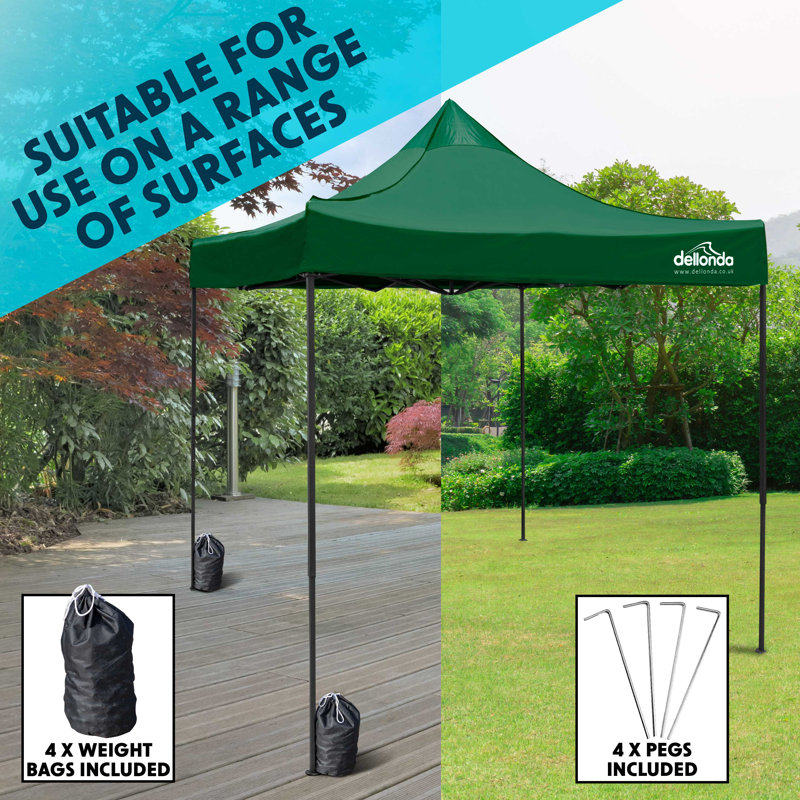 Premium 3m x 4.5m Steel Pop-Up Gazebo, Dark Green