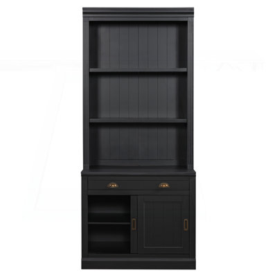 Sophisticated Tall Bookshelf with LED Lights and Versatile Storage Options