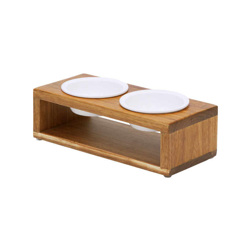Teamson Pets Elevated 2- Dish Pet Feeder
