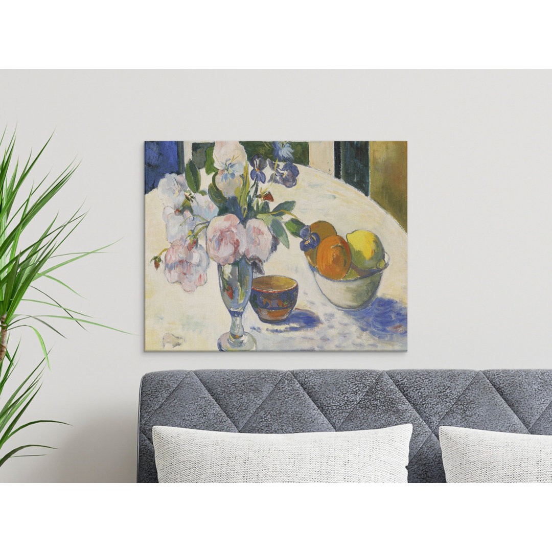 Classic Flowers Fruit Still Life Canvas