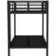 Lit superposé en métal noir simple TG au-dessus de TG, revêtement, assemblage facile, lit design et stable, silencieux, avec rangement inférieur