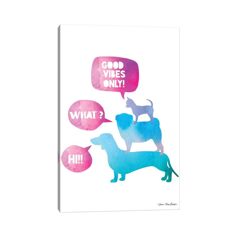 Dogs by Seven Trees Design - Gallery-Wrapped Canvas Giclée on Canvas, No Frame, 20.32 cm H x 30.48 cm W
