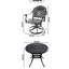 3 chaises de salle à manger en fonte d'aluminium toutes saisons, 2 chaises pivotantes et une table ronde de 35,43 po, noire, résistante aux intempéries, assise confortable et coussin de véranda, coussins de siège-1191460011