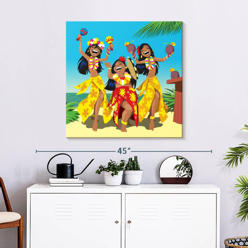 Enn Hawaiian Hula Dancers, H 30 po x l 30 po