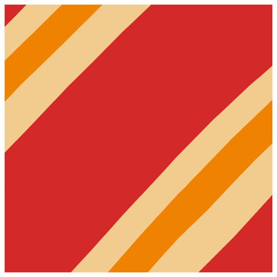 Édredon rouge à rayures diagonales orange