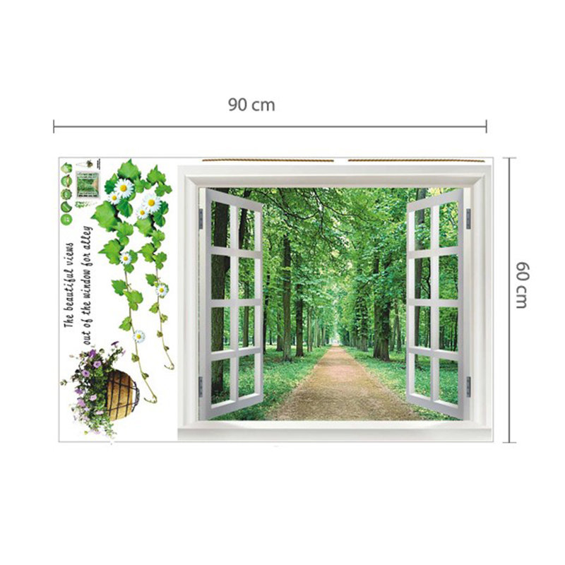 Décalcomanie murale feuilles 3d view