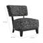 Chaise d'appoint Beth avec dossier en angle, bois noir, tissu abstrait noir-130982068