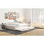 Élégant lit beige avec gigogne gigogne, plateforme solide, gigogne beige, robuste-516732649