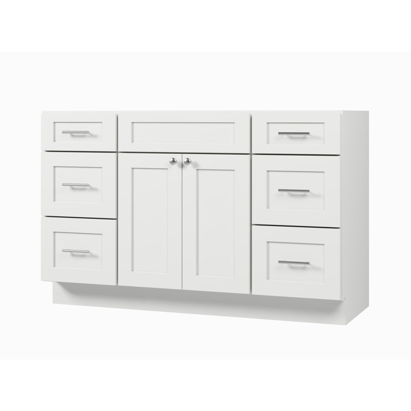 Meuble-lavabo simple 54 po avec base de tiroir Disar, Blanc