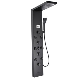 Rainfall Shower Panel System With Rainfall Waterfall Shower Head And Shower Wand