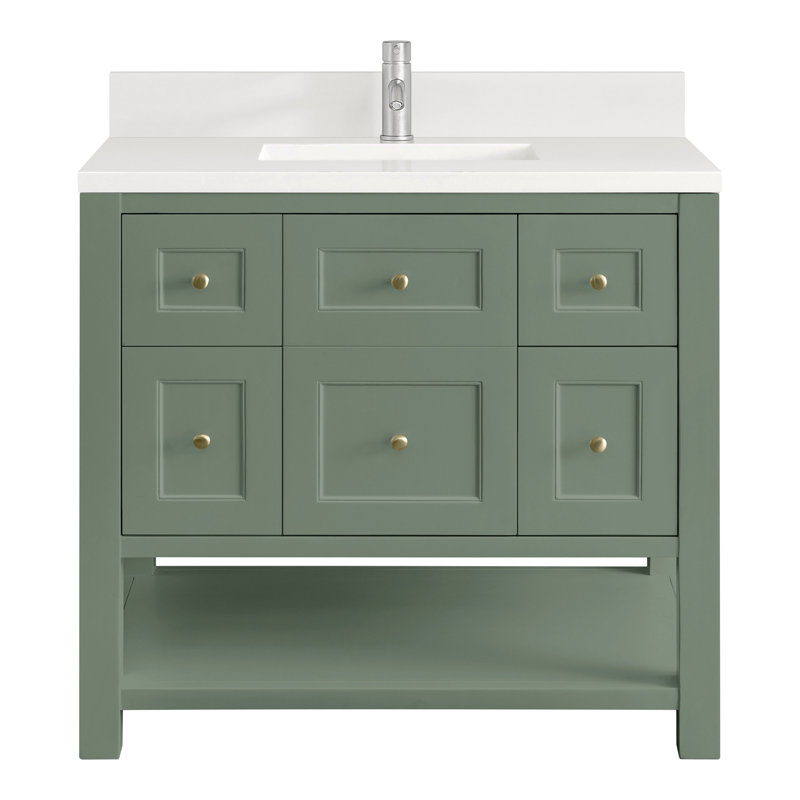 Breckenridge 36'' W Single Vanity, Smokey Celadon, White Zeus, Single-Hole