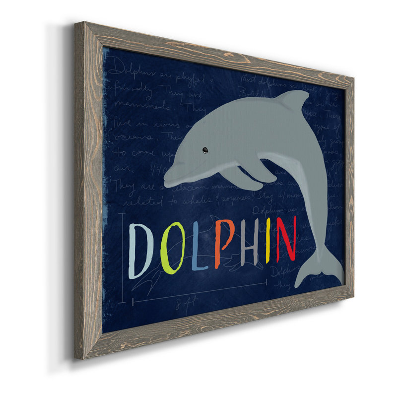 Dauphin - reproduction d'art sur toile, H 20 po x l 17 po x P 1,5 po, Gris