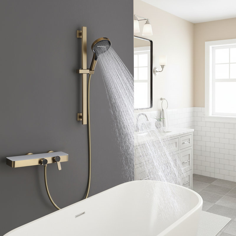 Modern Multifunctional Thermostatic Shower Set Simple Hot And Cold Knob Shower Set Two-Function Bathtub Faucet Set