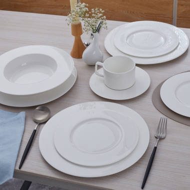 Tognana Polis Rings Porcelain Dinnerware Set, 18-Piece, White