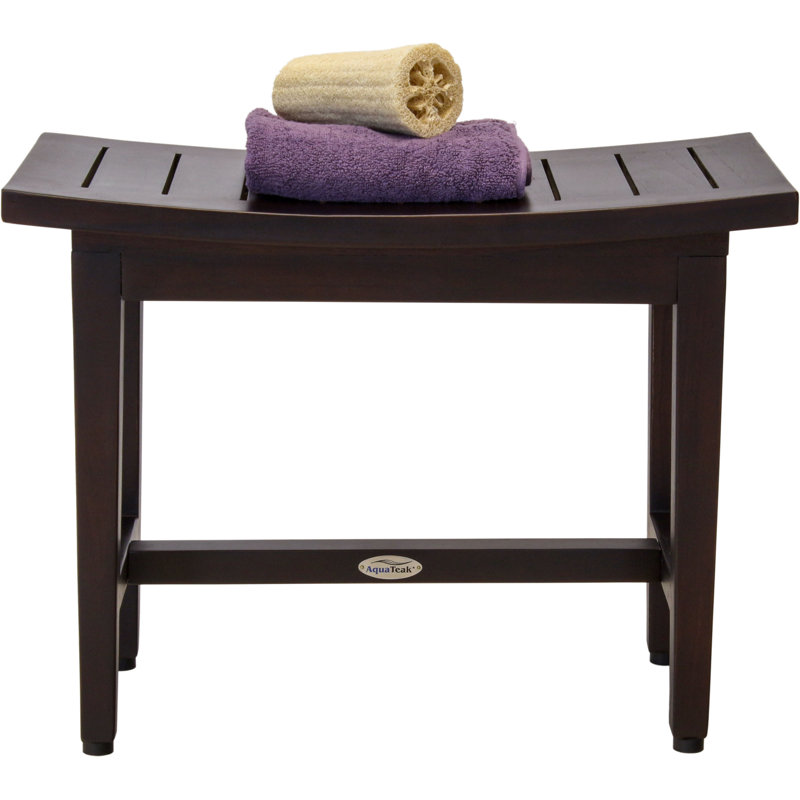 Maluku™ Lotus Patented Mocha Shield Teak Shower Bench