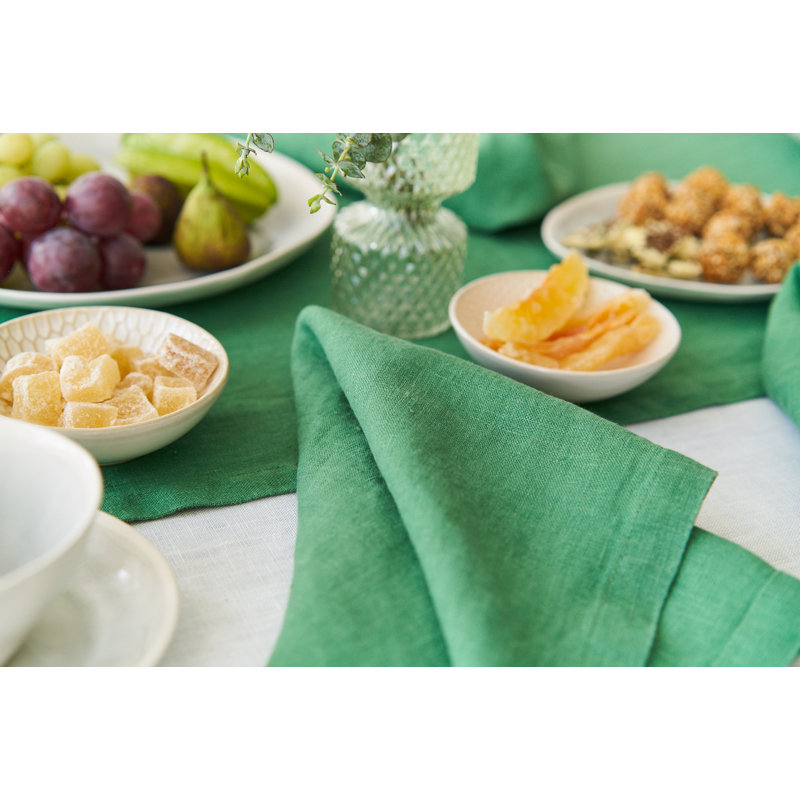 Quackenbush Linen Solid Colour Square Napkin, Green