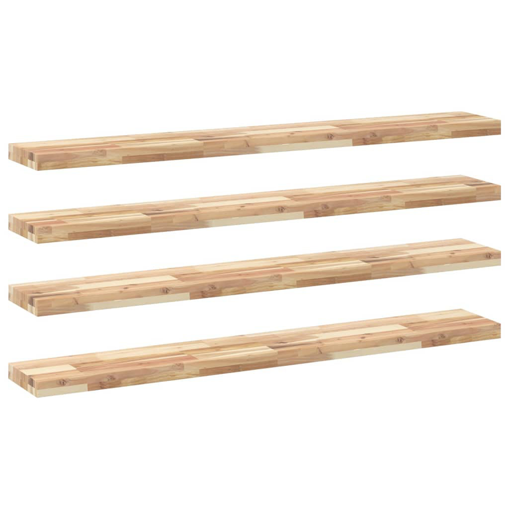 Floating Shelves 4 Pcs 60X20x4 Cm Untreated Solid Wood Acacia