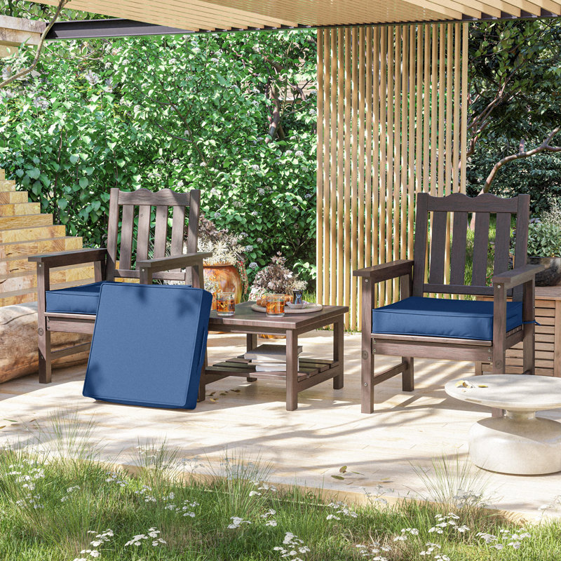 Wynee Outdoor 4” Seat Cushions And 22”X22” Outdoor Cushions Dining Seat Cushions , Blue