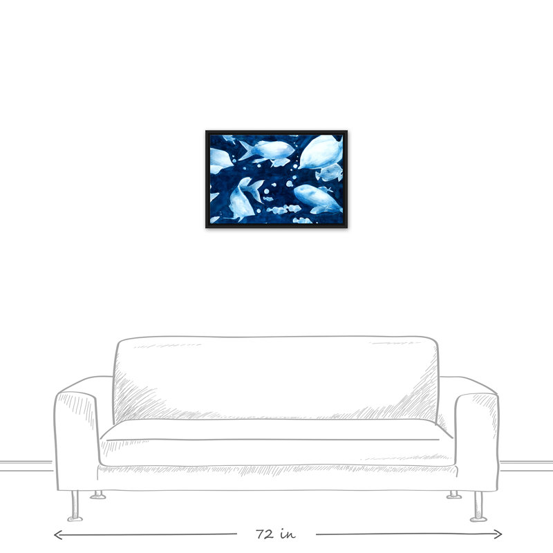 " Fish ", 16" H x 24" W, Black Framed