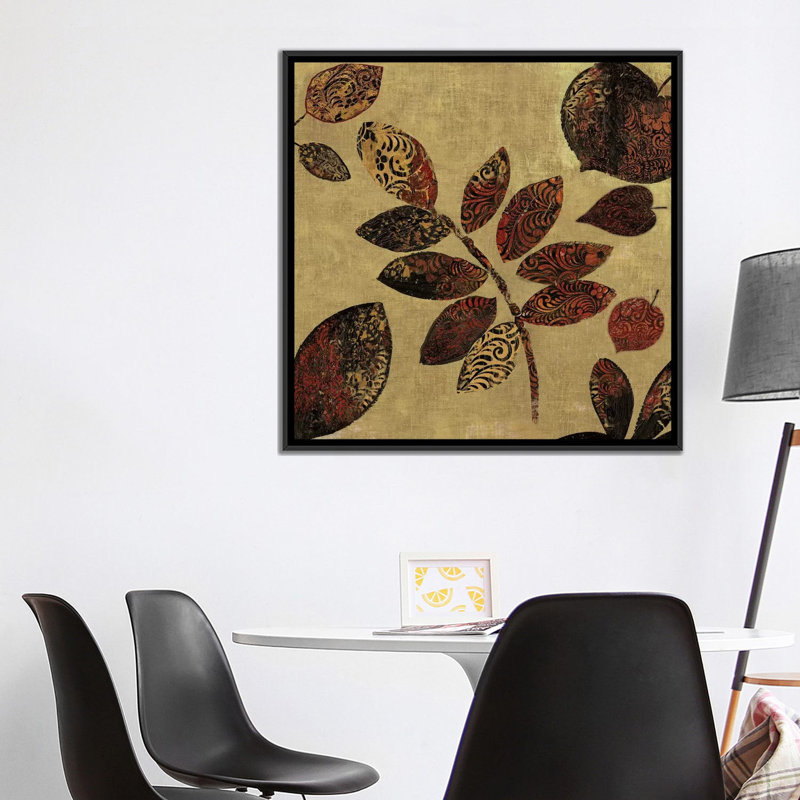 « automne i », impression sur toile, H 18 po x l 18 po x P 1,5 po, Toile avec cadre noir, Pas de tapis
