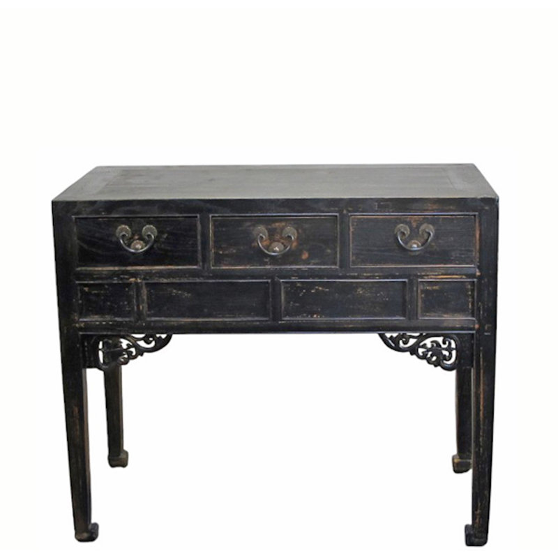 Antique Chinese 40" Three-Drawer Console Table