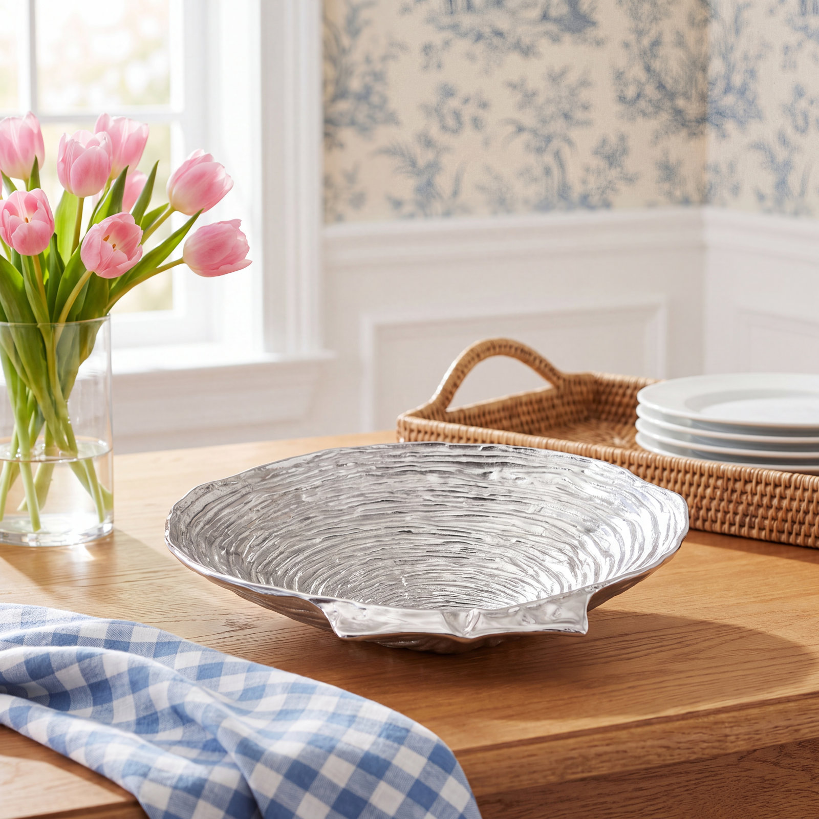 Seaside Scalloped Aluminum Platter