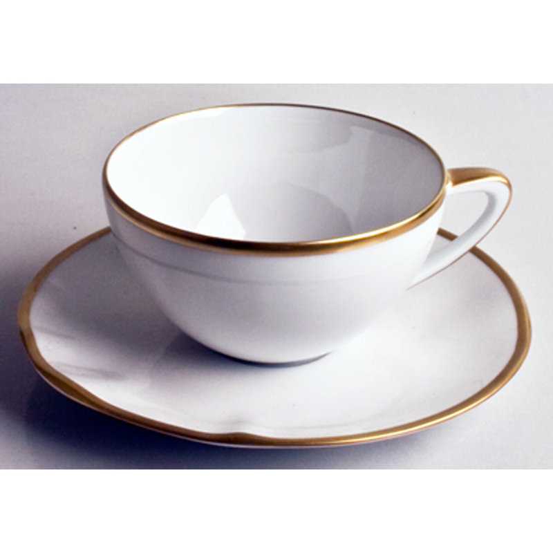 Simply Elegant Porcelain Saucer, Gold