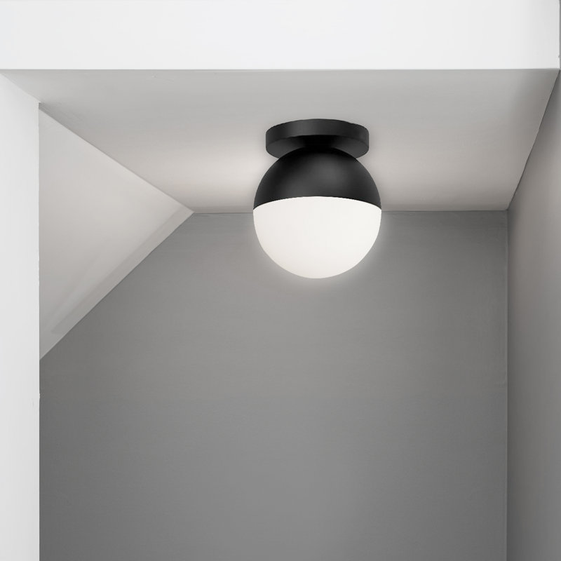 Plafonnier encastré en verre Iyauna, Noir mat