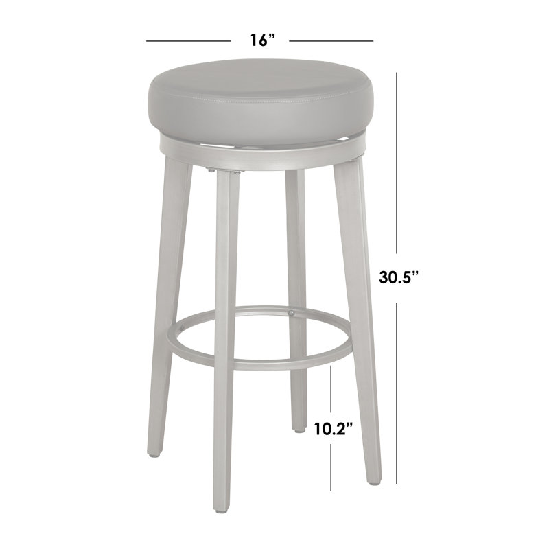 Tabouret de bar pivotant 30,5 po Gadberry, Noir, Doré, 30.5"