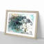 Elephants at the Waterhole in Abstract - Picture Frame Painting Print on MDF-55725118-55725116