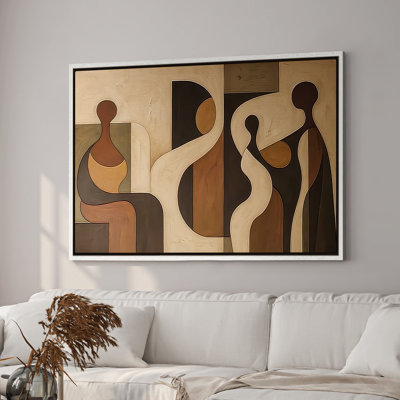 Framed Canvas Wall Art - Vintage Abstract Wall Prints for Bedroom - 16"x24"