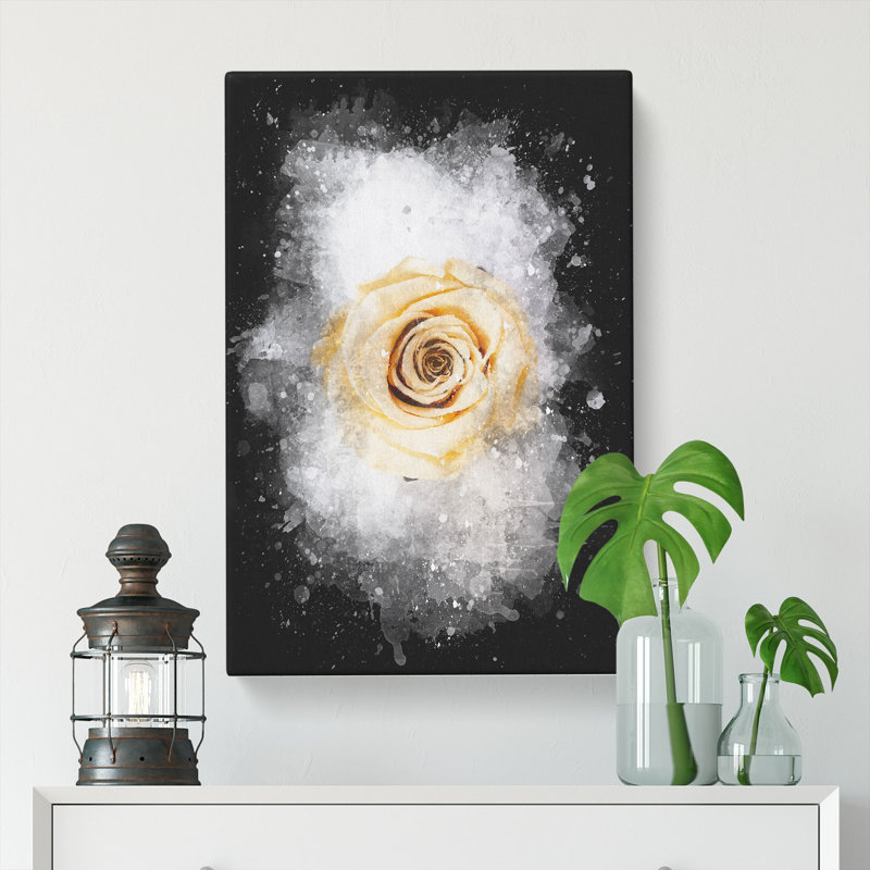 Pale Yellow Rose - Wrapped Canvas, 76cm H x 50cm W x 3cm D