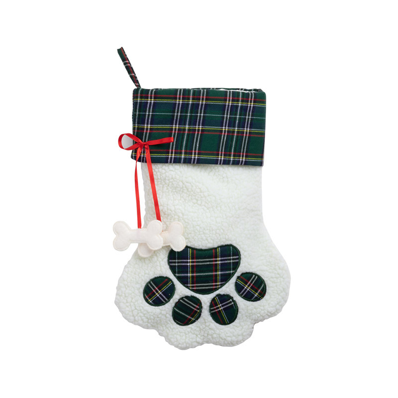 Dog Paw with Custom Pet Name Stocking