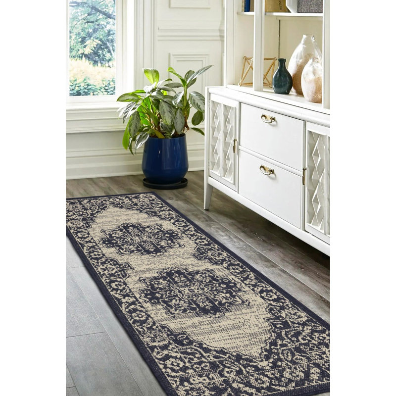 GEL MEDALLION NAVY 160/225cm, Runner 60 x 180 cm