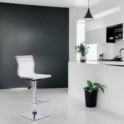 Adjustable Height Counter Stool with Metal Frame