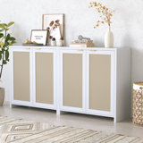 62" W Rattan Sideboard - Traditional Style With Modern Storage (Set Of 2)
