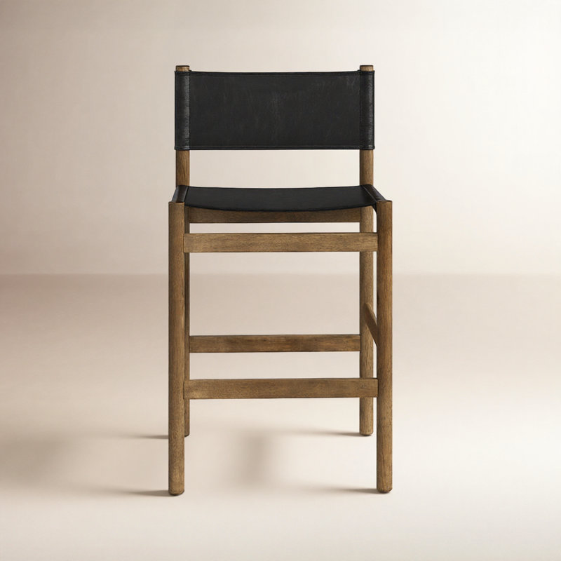 Kena Stool-Sonoma Black-Counter, Counter Stool (26.5" Seat Height), Vintage Natural, Black