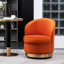 Chaise moderne en velours orange - Base pivotante, coussin de siège confortable, rembourrage épais et fonctionnel