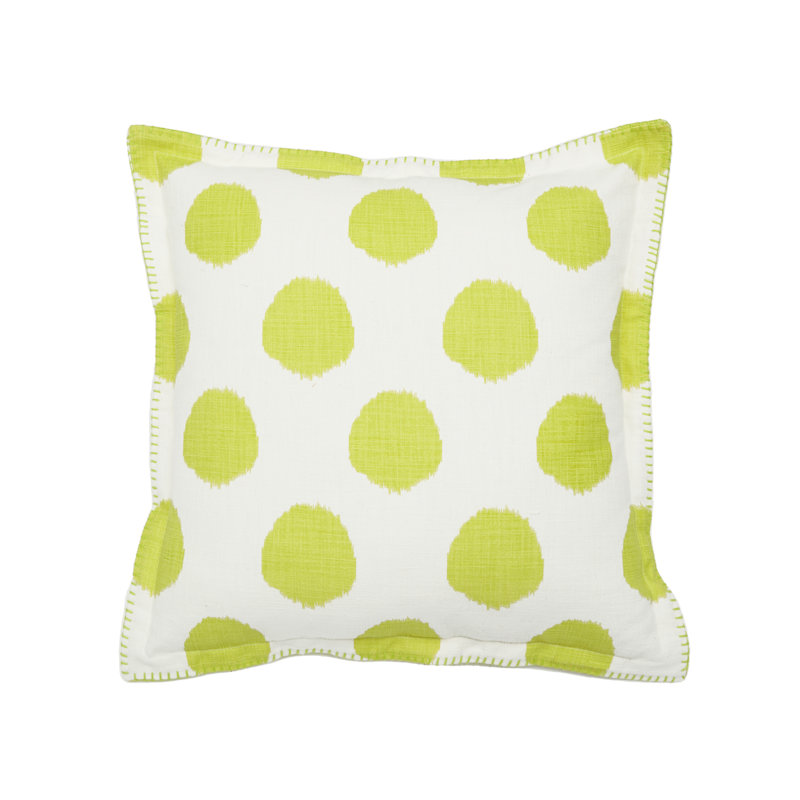 Polka Dots Cotton Blend Throw Pillow, Yellow