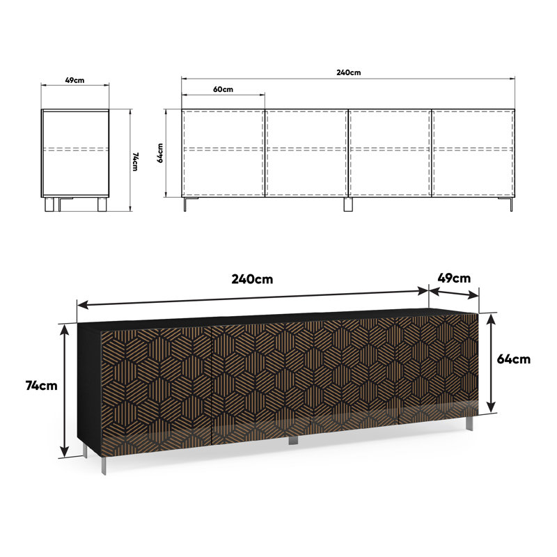 Bahr 4 - Door Rectangle Accent Cabinet, Brown