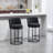 Counter Height Bar Stools Set of 2, Modern Barrel Design with Backrest, Linen Fabric Upholstered for Kitchen Island Comfort-1497760735