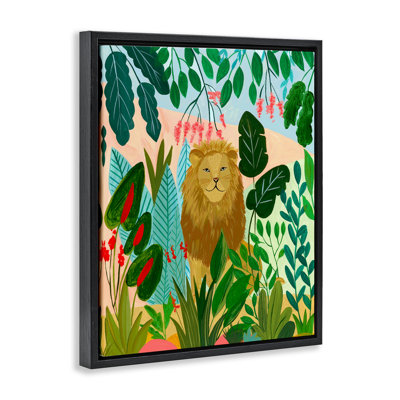 Stoic Lion Tropical Forest Floating Frame, design by Nabeela Rumi