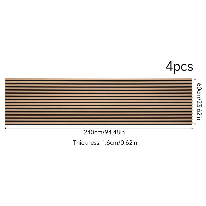 4Pcs Melamine-Faced MDF Wall Panels with PET Backing