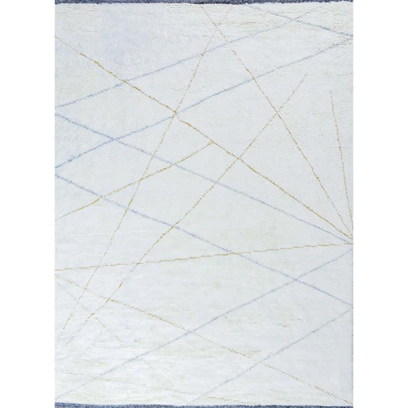Tapis ivoire et multicolore noué à la main de haute qualité, Rectangle 8 pi x 10 pi
