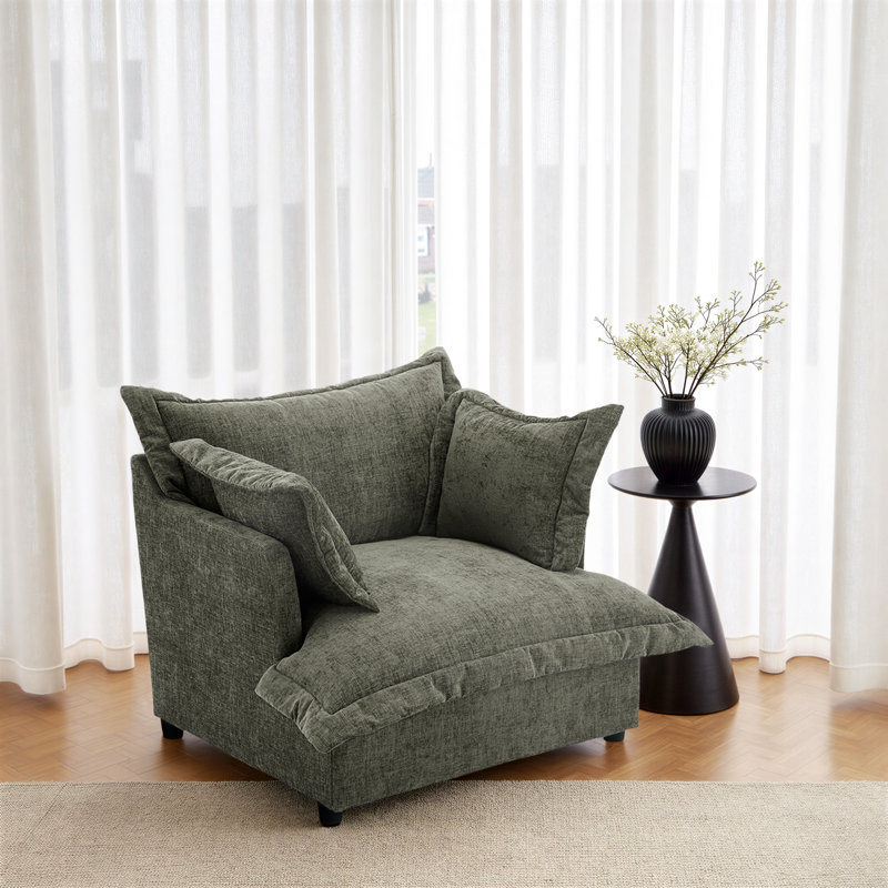 Upholstered Armchair, Grey