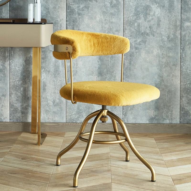 Chaise de bureau pivotante Milahni, Jaune