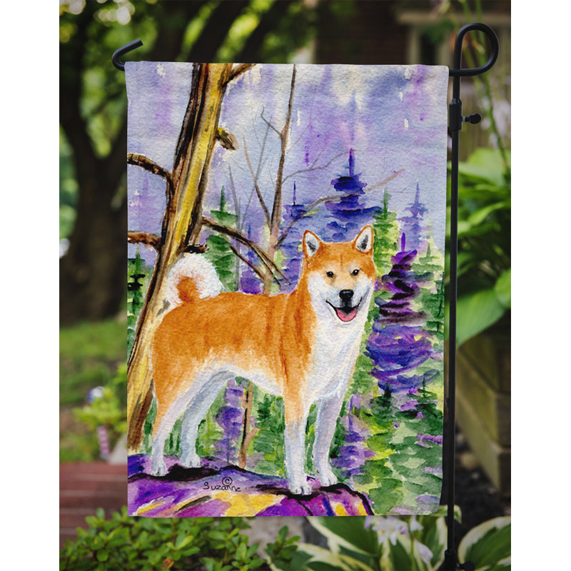 Shiba Inu Multicolor Polyester Garden Flag